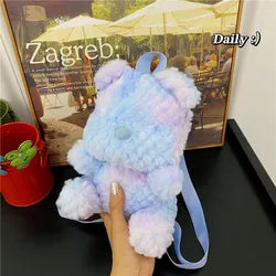 Kawaii New Bear Cartoon Plush Backpacks Children's Personality Gift Doll Holiday Custom Kids Backpack