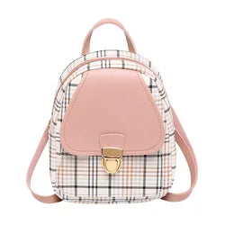 2021 New Fashionable Custom Logo Open Nylon Students Daily School Backpack Vintage Style Zipper PU Open Style Wholesale Factory