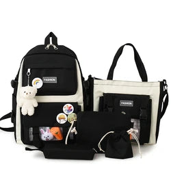 2024 School Backpack Set Lunch Bags for School Bags Girl Kawaii College Student Kids Rucksack School Bag Set Custom Logo