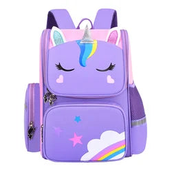 Custom Unicorn Cartoon Mochila Primary Student Pink Purple Navy Blue Rainbow Waterproof Child Kids Book Bag Backpack School Bags