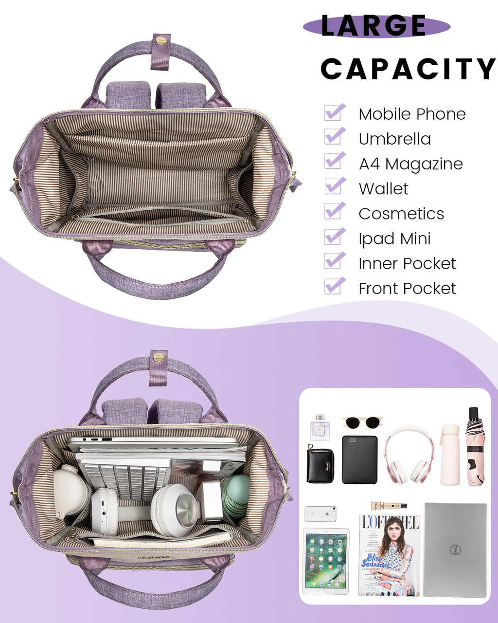 LOVEVOOK 13 14 Inch Stylish Women Cute Backpack Oem Customized Wholesale Smart Kid Backpack School Bags Teenager Backpack 2024