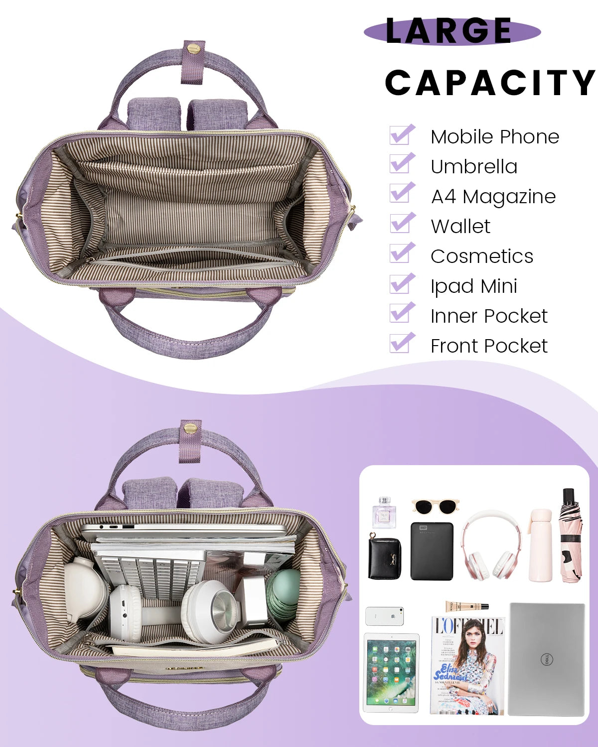 LOVEVOOK 13 14 Inch Stylish Women Cute Backpack Oem Customized Wholesale Smart Kid Backpack School Bags Teenager Backpack 2024