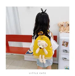 Custom Kids Cute Backpack With Teddy Bear Children Small Daypack Kindergarten Soft School Bag OEM logo Fashion Baby Travel Bag
