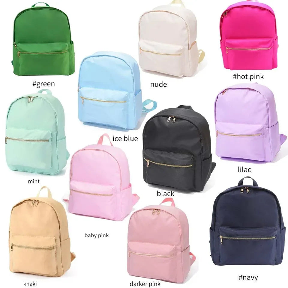 11 Color Large Capacity Custom Travel Storage Bag Boy Girls Cute School Student Bag Candy Color Black Waterproof Nylon Backpack