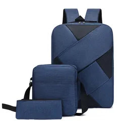 Custom Logo 3 Pcs in 1 Back to School Schoolbag Backpack for Boy Girl Adult New USB Charging Bookbag Laptop Backpack Set