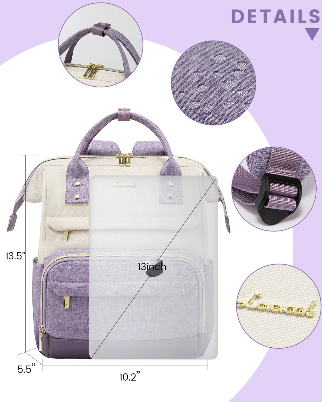 LOVEVOOK 13 14 Inch Stylish Women Cute Backpack Oem Customized Wholesale Smart Kid Backpack School Bags Teenager Backpack 2024