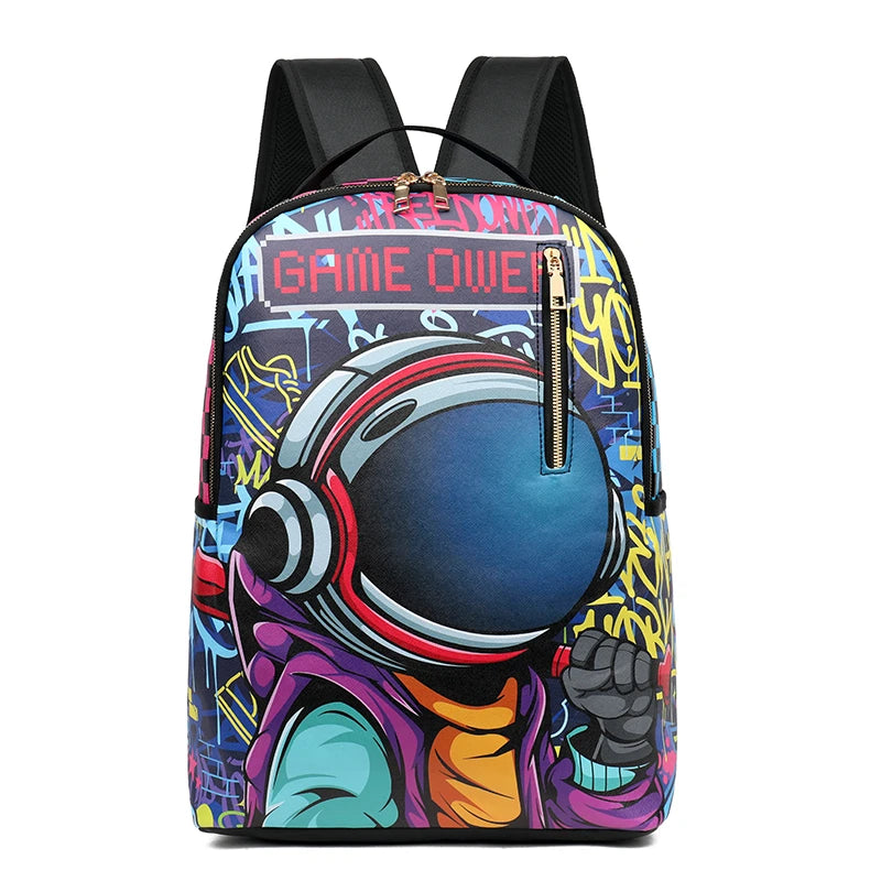 Custom Full Imprinted Picture Backpack Spray Ground Bag Casual Printing School Backpack Men Women