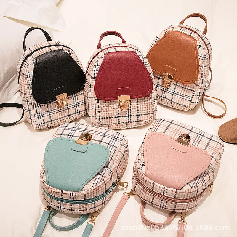 2021 New Fashionable Custom Logo Open Nylon Students Daily School Backpack Vintage Style Zipper PU Open Style Wholesale Factory