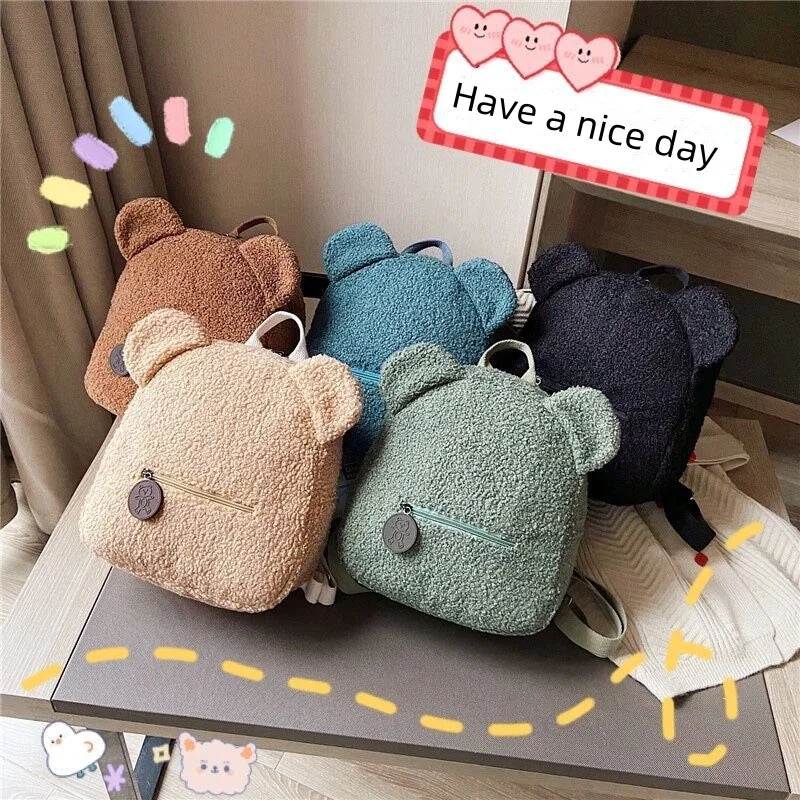 Custom Plush Teddy Bear Backpack for Toddlers Cute Cartoon Bookbags Mini Schoolbags for Kids Children's BookBags