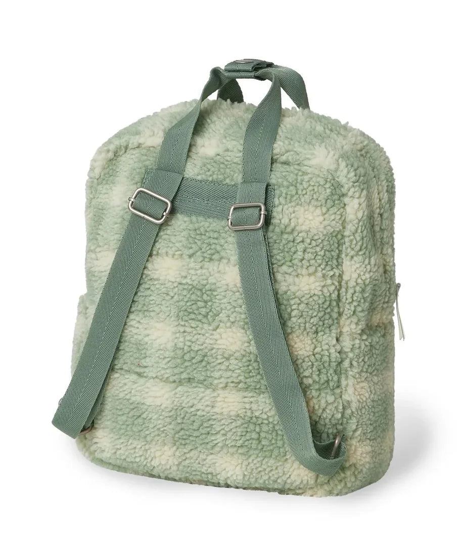 Custom Size Logo Soft Boucle Check Teddy Fabric Kid Children Backpack Fleece Sherpa Kids Mini Backpack