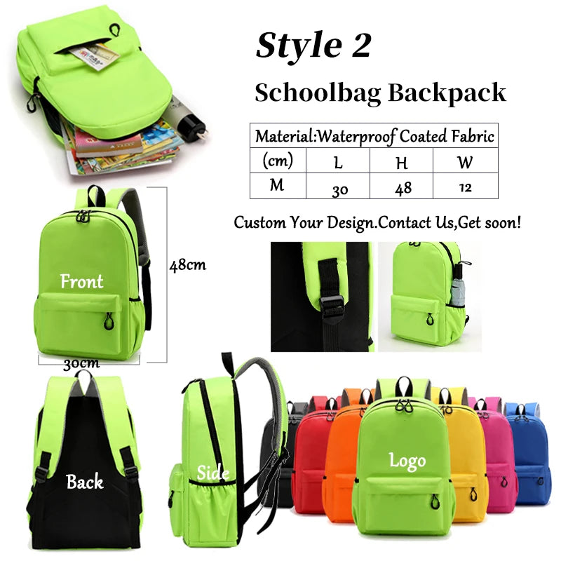 ZY OEM Wholesale Custom Logo Back School Student Backpack for Teenagers School Backpack Bookbags Girls Children Backpacks