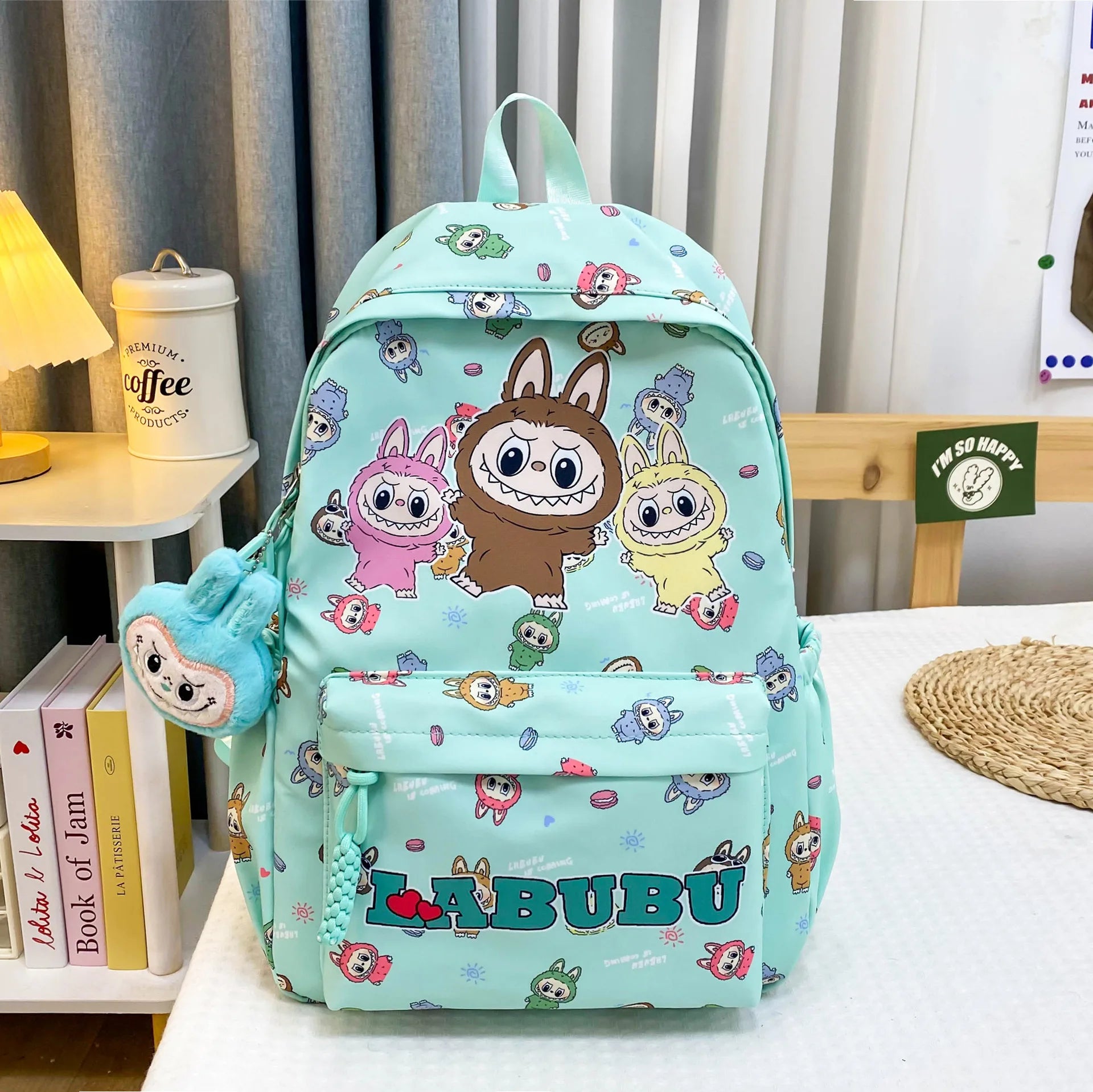 2025 Customizable Design Large Capacity School Backpack New Cartoon Monster Labubu Full Print for Students and Kids