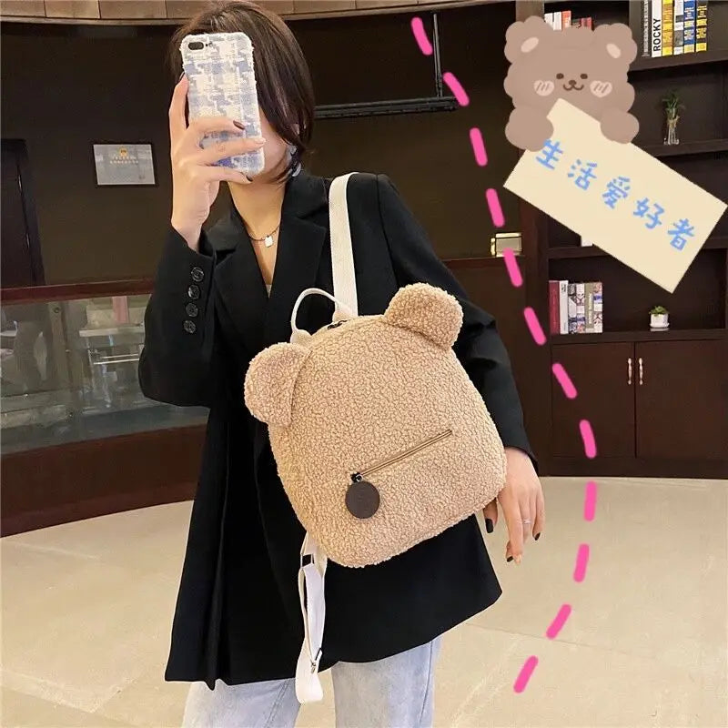 Custom Plush Teddy Bear Backpack for Toddlers Cute Cartoon Bookbags Mini Schoolbags for Kids Children's BookBags