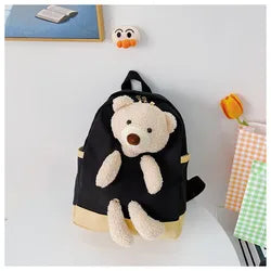 Custom Kids Cute Backpack With Teddy Bear Children Small Daypack Kindergarten Soft School Bag OEM logo Fashion Baby Travel Bag