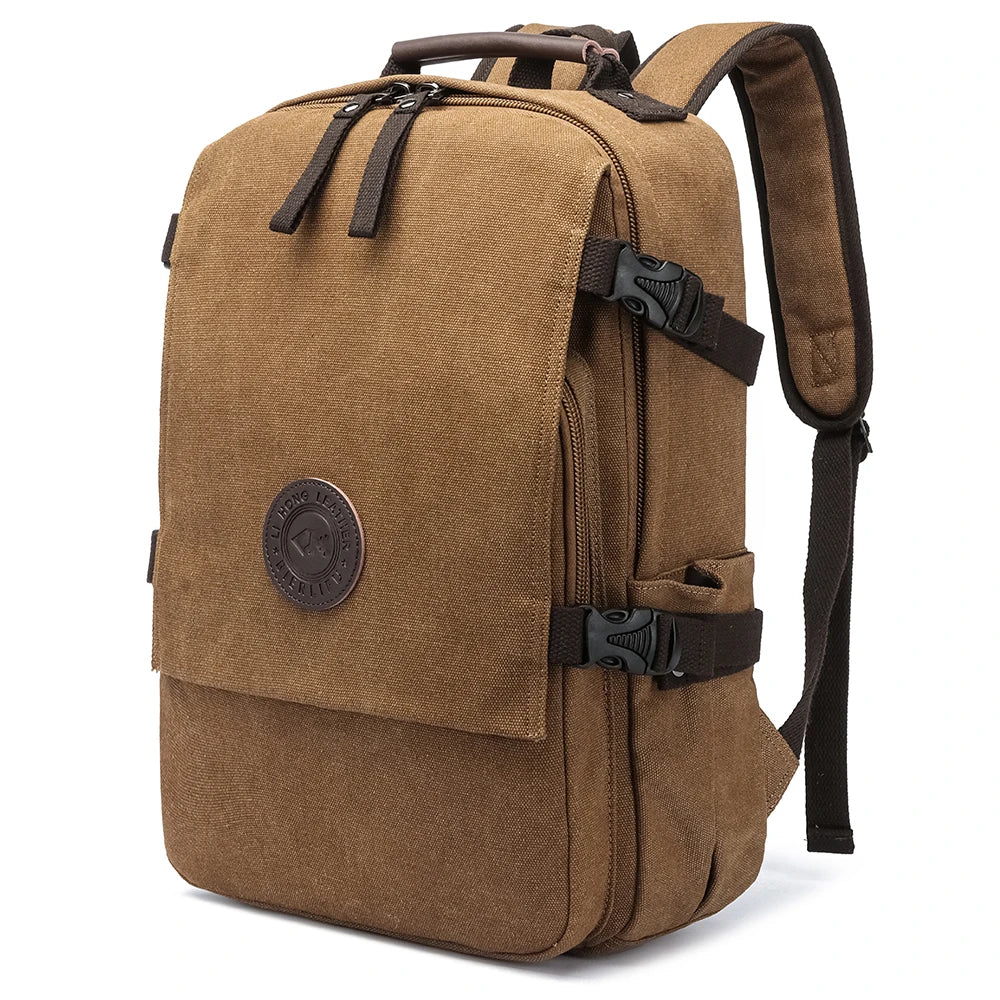 Custom Logo Canvas Travel Laptop Backpack Business Rucksack College Computer Bag Notebook Men's Backpacks