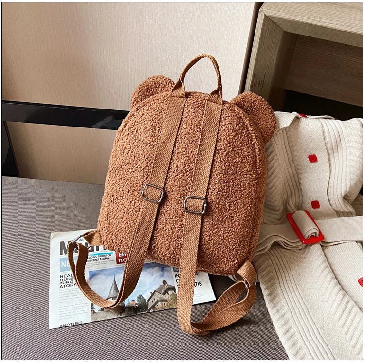 Custom Plush Teddy Bear Backpack for Toddlers Cute Cartoon Bookbags Mini Schoolbags for Kids Children's BookBags