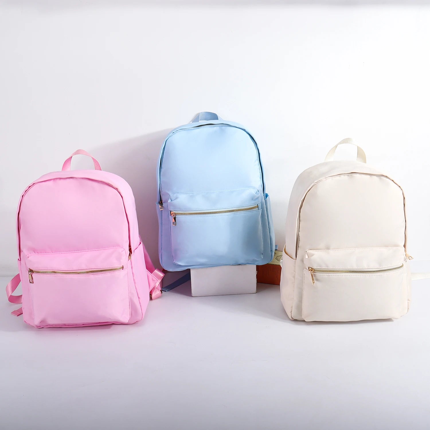 11 Color Large Capacity Custom Travel Storage Bag Boy Girls Cute School Student Bag Candy Color Black Waterproof Nylon Backpack