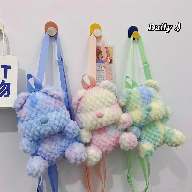Kawaii New Bear Cartoon Plush Backpacks Children's Personality Gift Doll Holiday Custom Kids Backpack