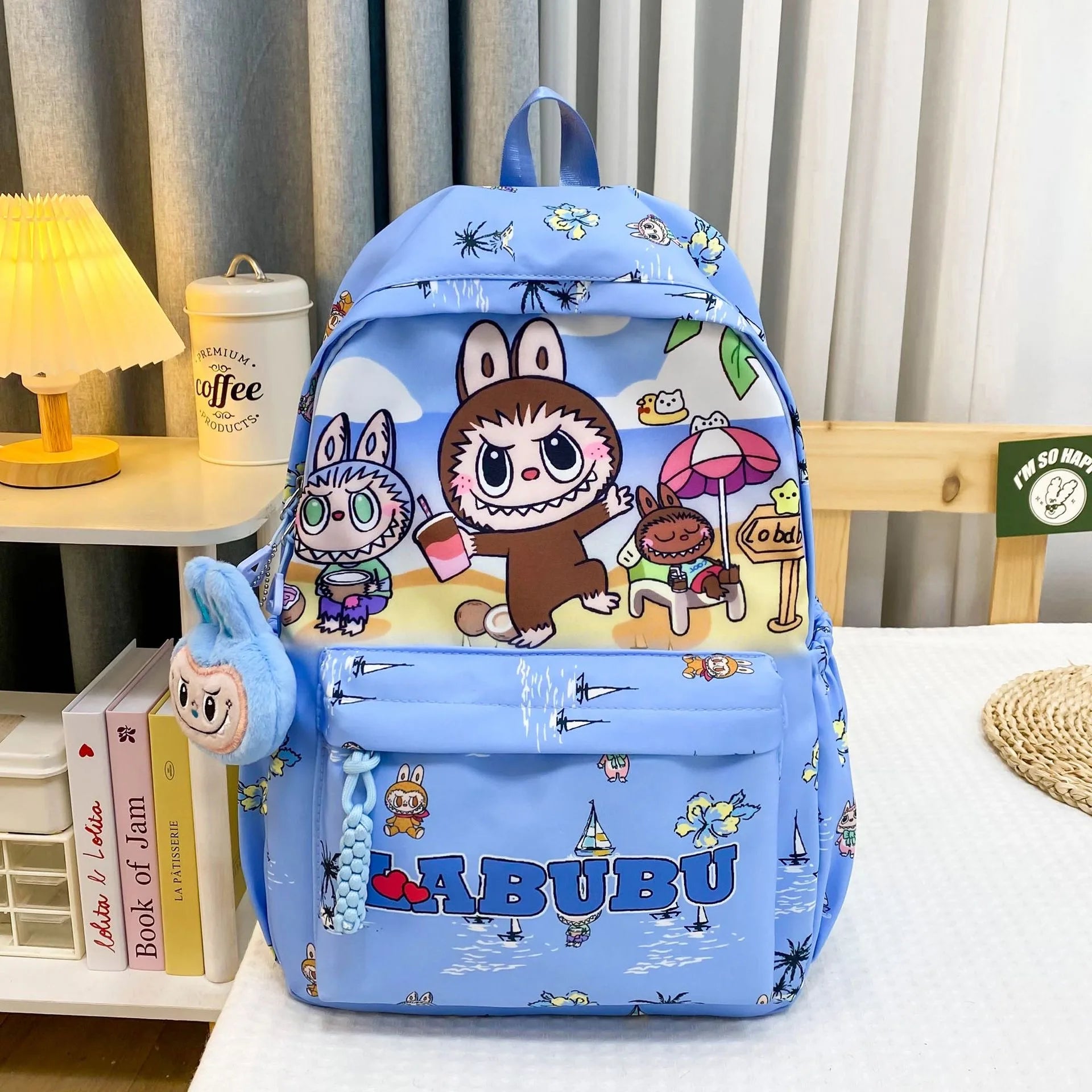 2025 Customizable Design Large Capacity School Backpack New Cartoon Monster Labubu Full Print for Students and Kids