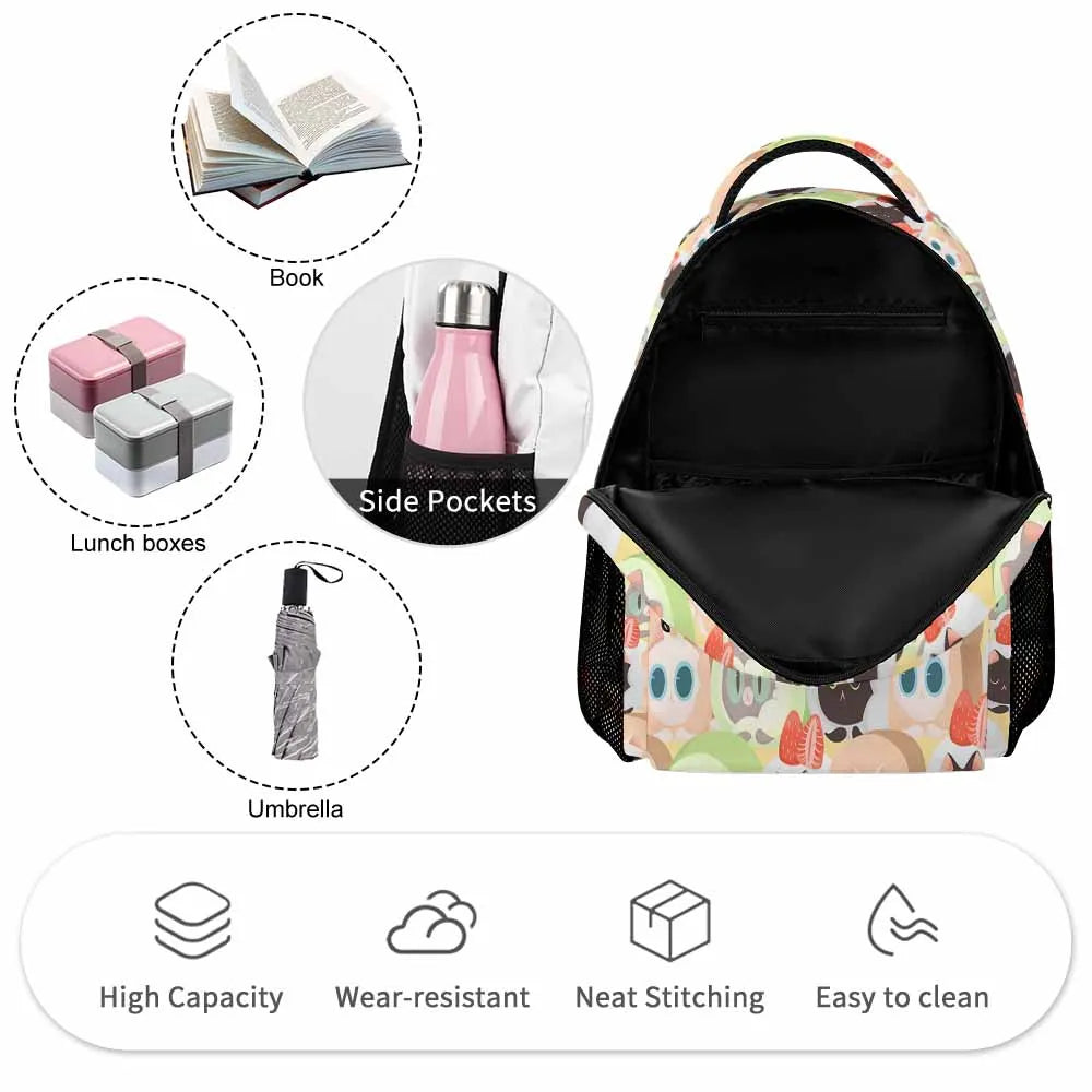 Custom 16 Inch Cute Penguins Themed School Backpack for Kids Girls Boys Lightweight Large Capacity Personalized Bookbag Students