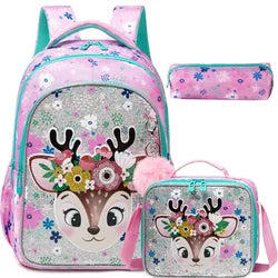 Custom Student Backpack Waterproof Schoolbag Set with Insulated Lunch Bag Casual School Book Bag Other Backpack for Kids