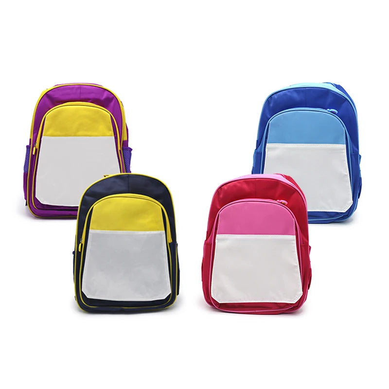 Colorful New Style Personalized Custom Sublimation Blank Kids School Bags Backpacks