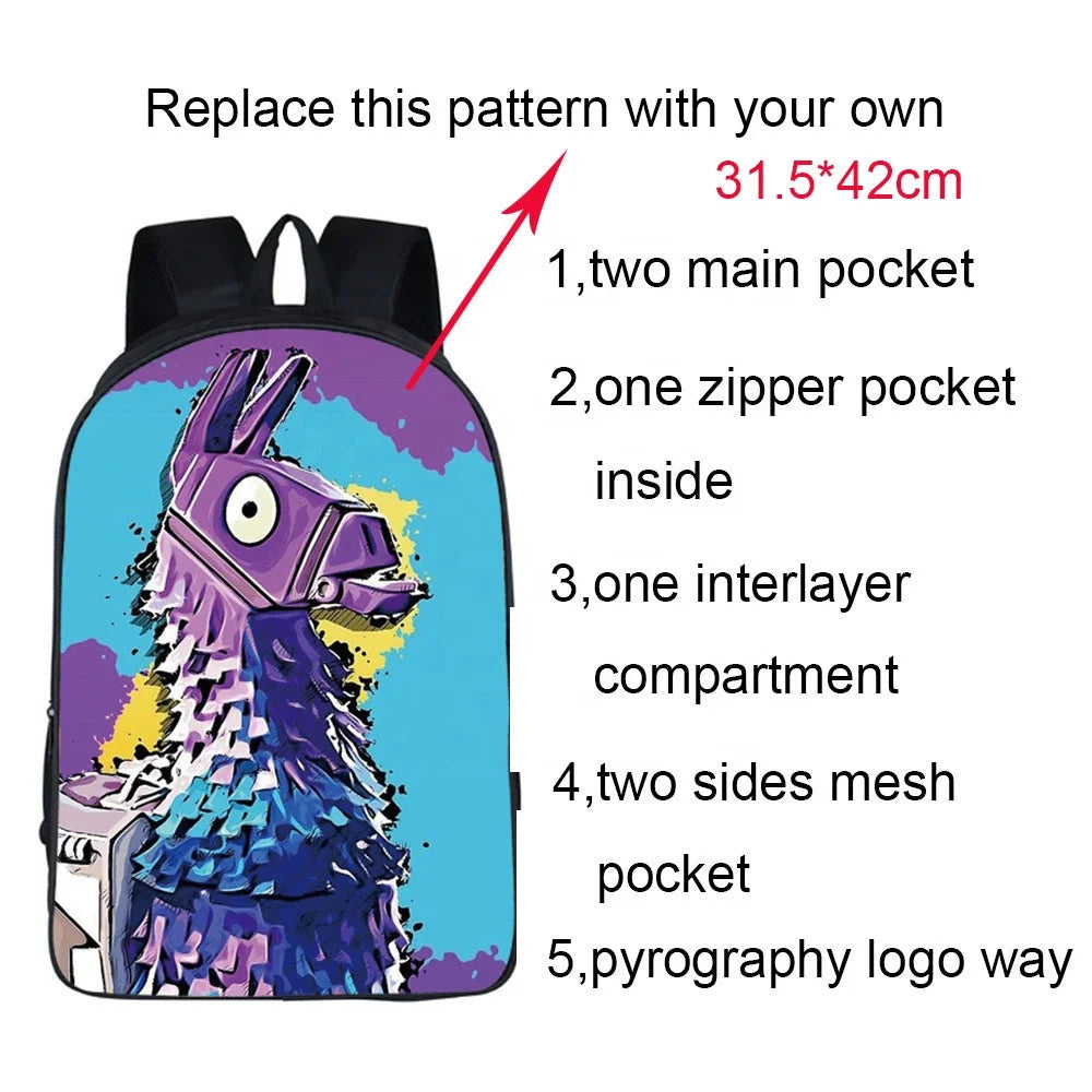 Custom Print Student Backpack Blank Sublimation Children Kids Custom Backpack With Logo