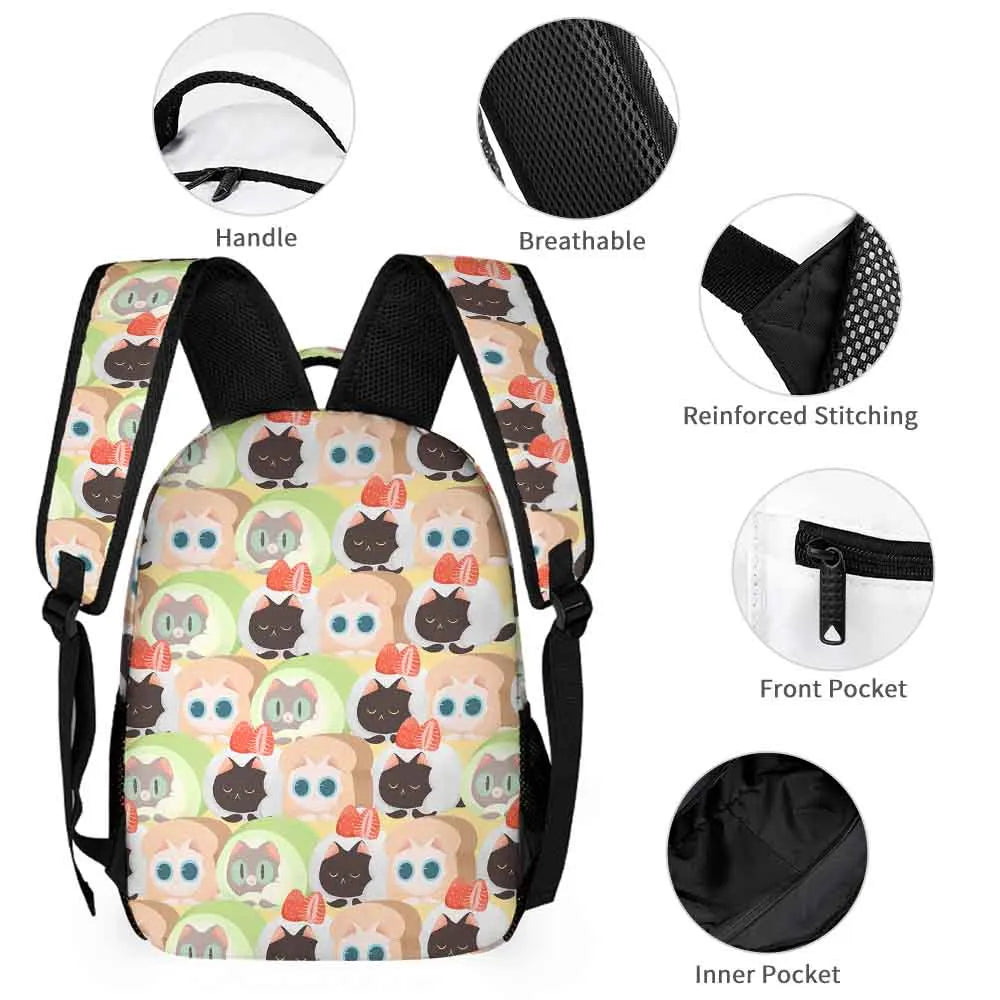 Custom 16 Inch Cute Penguins Themed School Backpack for Kids Girls Boys Lightweight Large Capacity Personalized Bookbag Students