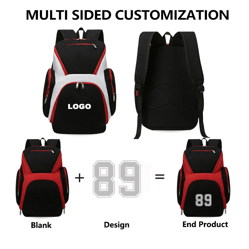 Custom Sports Bag Basketball Backpack for Kids Outdoor Gym Backpack Waterproof Football Travel Bag Men Sports Basketball Bag