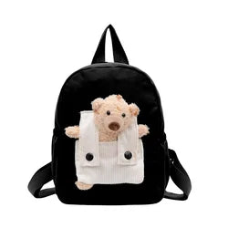 Custom Kids Cute Backpack With Teddy Bear Children Small Daypack Kindergarten Soft School Bag OEM logo Fashion Baby Travel Bag