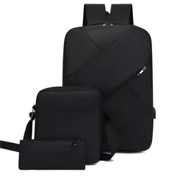 Custom Logo 3 Pcs in 1 Back to School Schoolbag Backpack for Boy Girl Adult New USB Charging Bookbag Laptop Backpack Set