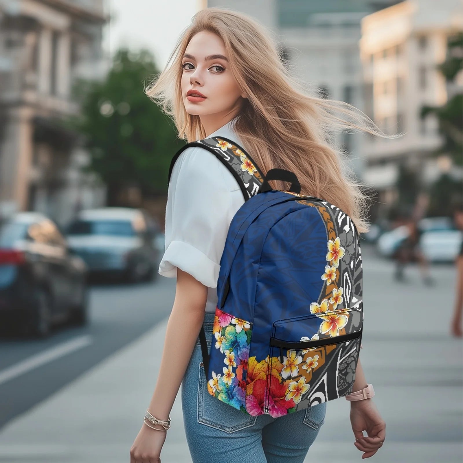Custom Logo Print Polynesian Design Big Capacity Teenager Backpacks Bag Unisex School Backpack for College Students Boys Girls
