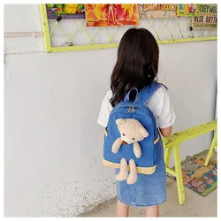 Custom Kids Cute Backpack With Teddy Bear Children Small Daypack Kindergarten Soft School Bag OEM logo Fashion Baby Travel Bag