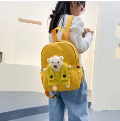 Custom Kids Cute Backpack With Teddy Bear Children Small Daypack Kindergarten Soft School Bag OEM logo Fashion Baby Travel Bag