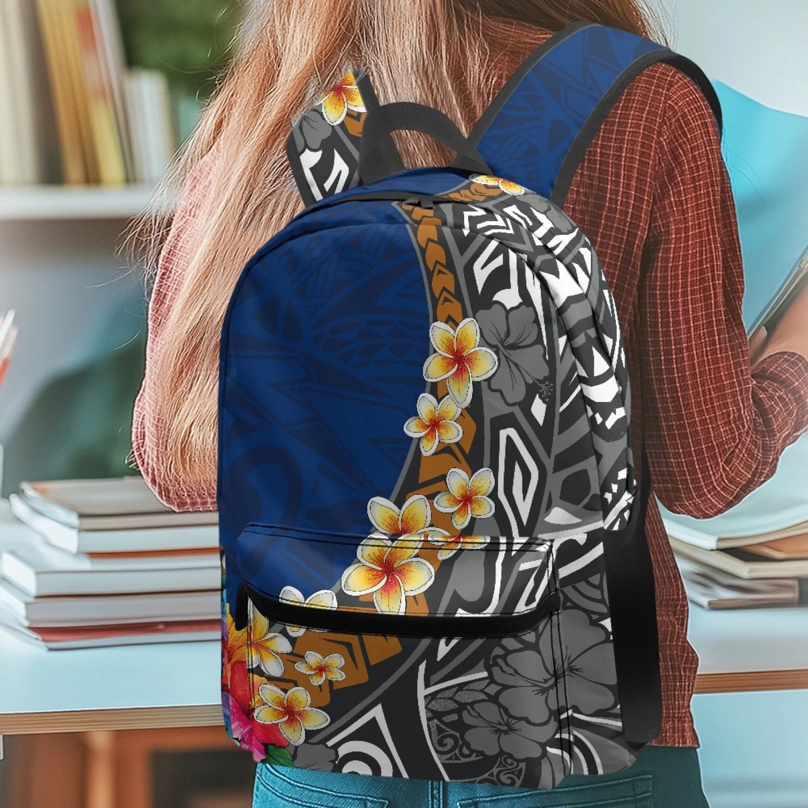 Custom Logo Print Polynesian Design Big Capacity Teenager Backpacks Bag Unisex School Backpack for College Students Boys Girls