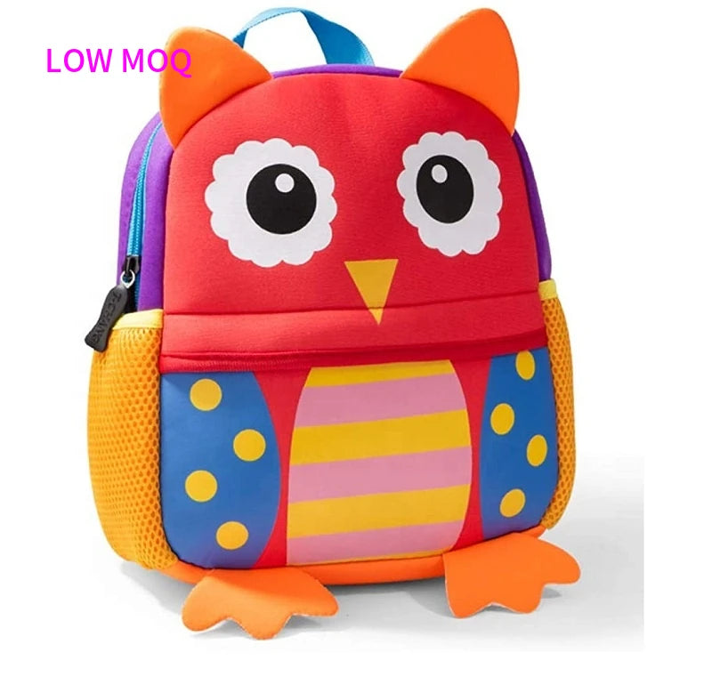3D Cute Owl Cartoon Custom Neoprene Animal Kids Kindergarten Buckle School Bag Backpacks for School Children