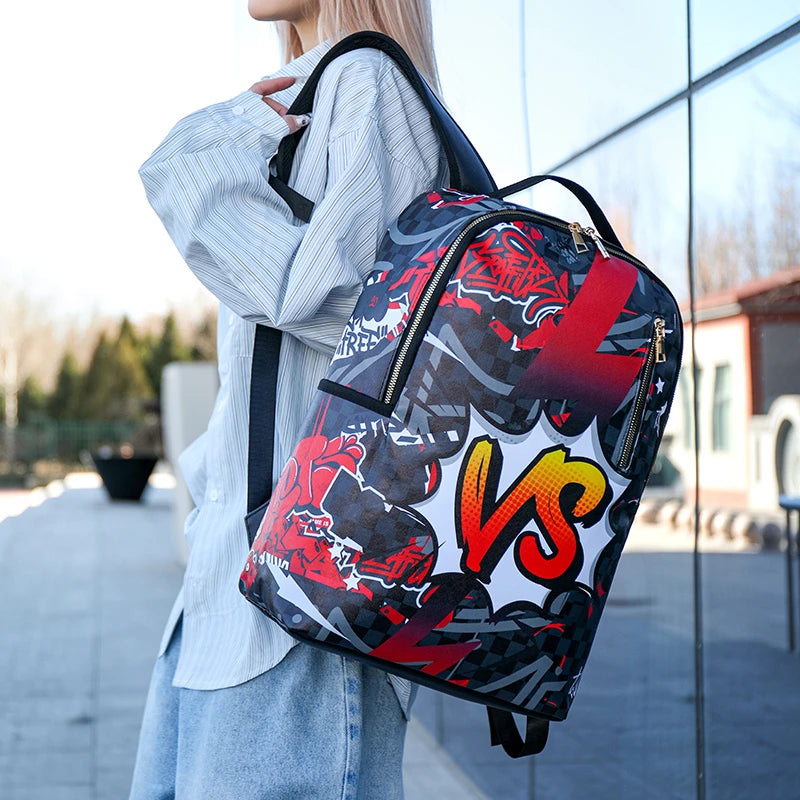 Custom Full Imprinted Picture Backpack Spray Ground Bag Casual Printing School Backpack Men Women