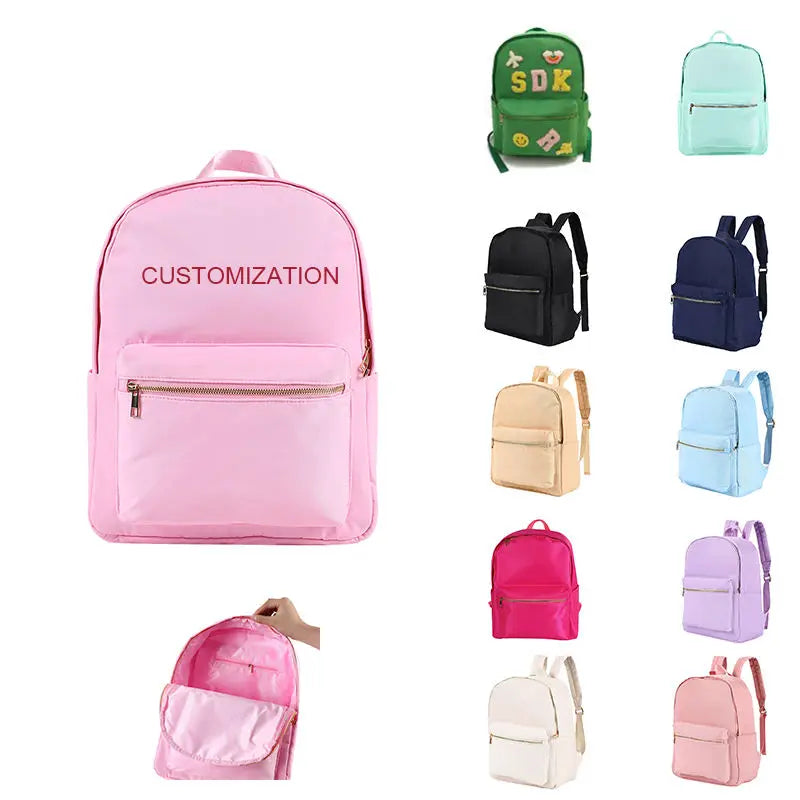 Custom All Over Print Personalized Waterproof Nylon Gold Metal Zipper School Backpack Women's Travel Pumpkin Halloween Backpack