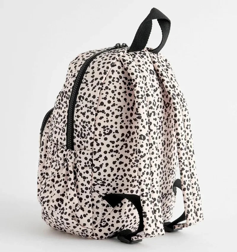 Black White Spot Quilted Backpack OEM Primary School Bag Custom Design Baby Kids Leopard Print Quilted Backpack