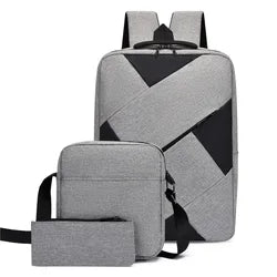 Custom Logo 3 Pcs in 1 Back to School Schoolbag Backpack for Boy Girl Adult New USB Charging Bookbag Laptop Backpack Set