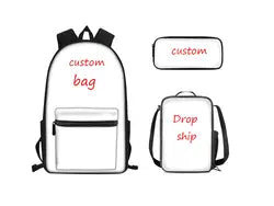 New Pattern Sonic 3D Sublimation Printing School Bags 3pcs for Children Bookbag Student Customize Kids School Backpacks