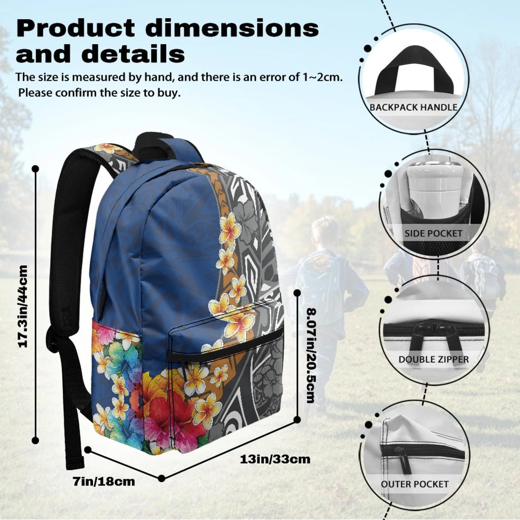 Custom Logo Print Polynesian Design Big Capacity Teenager Backpacks Bag Unisex School Backpack for College Students Boys Girls