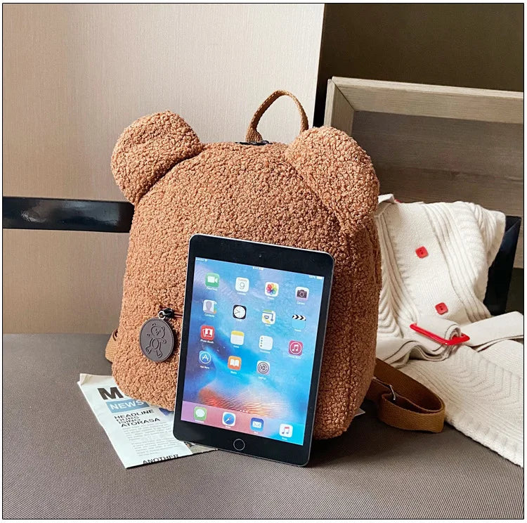Custom Plush Teddy Bear Backpack for Toddlers Cute Cartoon Bookbags Mini Schoolbags for Kids Children's BookBags