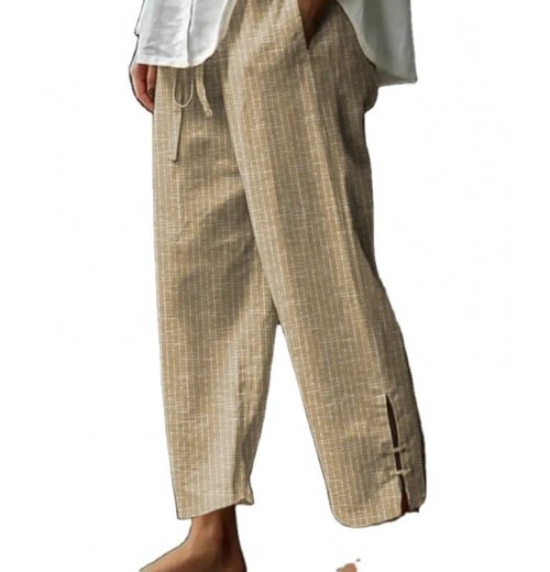 women's pants trousers for summer 2024 are selling trendy retro striped casual holiday travel