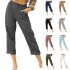 2023 Women Soft Loose Sports Pants Pure color cotton linen fashion loose high waist casual trousers woman