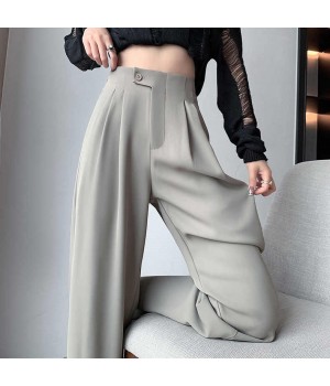 High Waist Suits Pants Women Spring Summer New Wide Leg Trousers Office Ladies Elegant Casual Pants